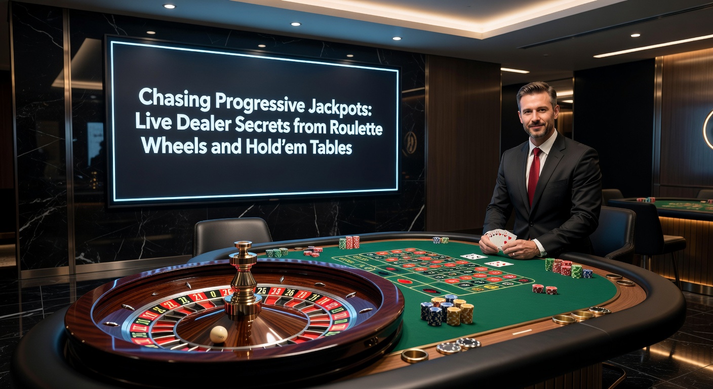 Ein dynamisches Live-Roulette-Rad mit leuchtendem progressiven Jackpot-Anzeiger und einem Dealer, der die Kugel dreht, während Spieler gespannt zusehen