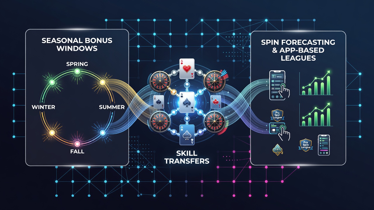 Darstellung von saisonalen Bonusfenstern und Fähigkeitstransfers zwischen Kartenlogik und Spin-Prognosen in mobilen Gaming-Apps