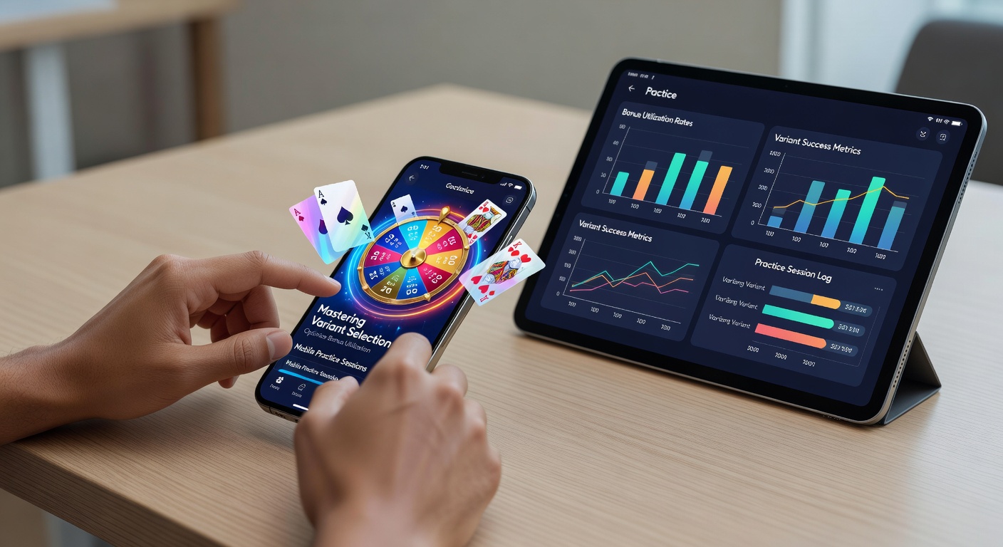 Mobile Praxisgeräte mit Roulette-Rad und Kartenspiel-Layouts auf einem Tisch während einer digitalen Turniersession