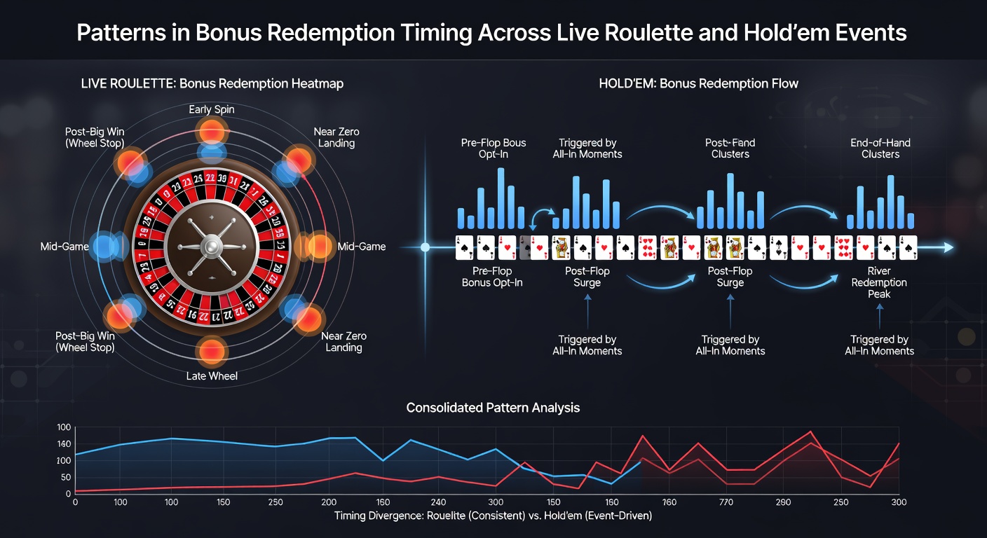 Vergleichsdiagramm der Einlösungszeiten zwischen Roulette und Poker-Events