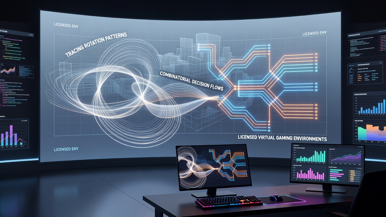 Visualisierung kombinatorischer Entscheidungsflüsse über mehrere virtuelle Gaming-Sitzungen