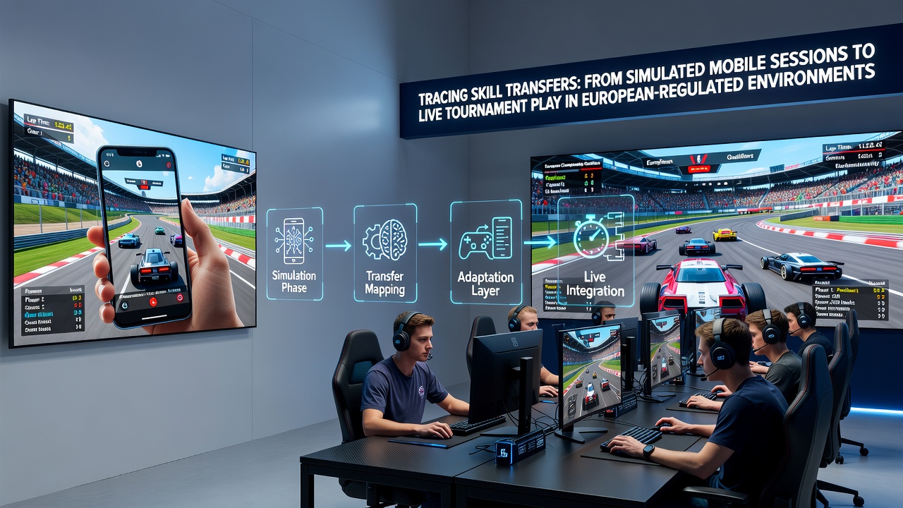 Visualisierung von Skill-Transfer-Metriken zwischen mobilen Übungseinheiten und Live-Turnierleistungen